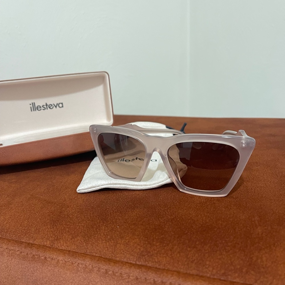 Illesteva Cream Cat-Eye Sunglasses